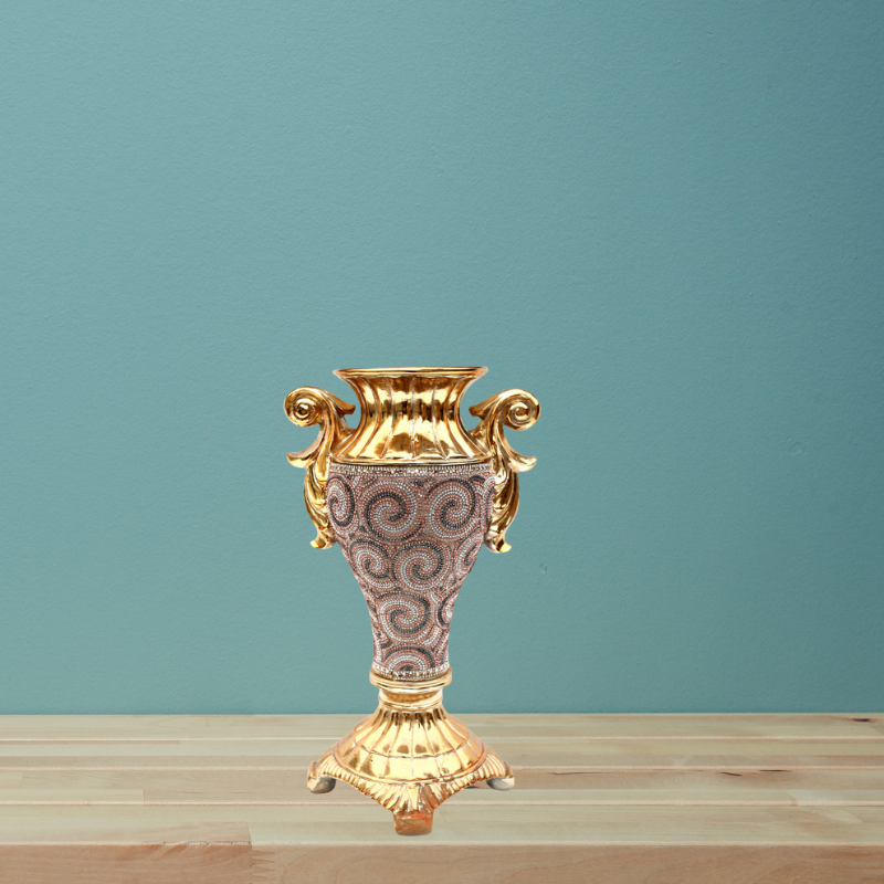 Gold Plated Ceramic Vase