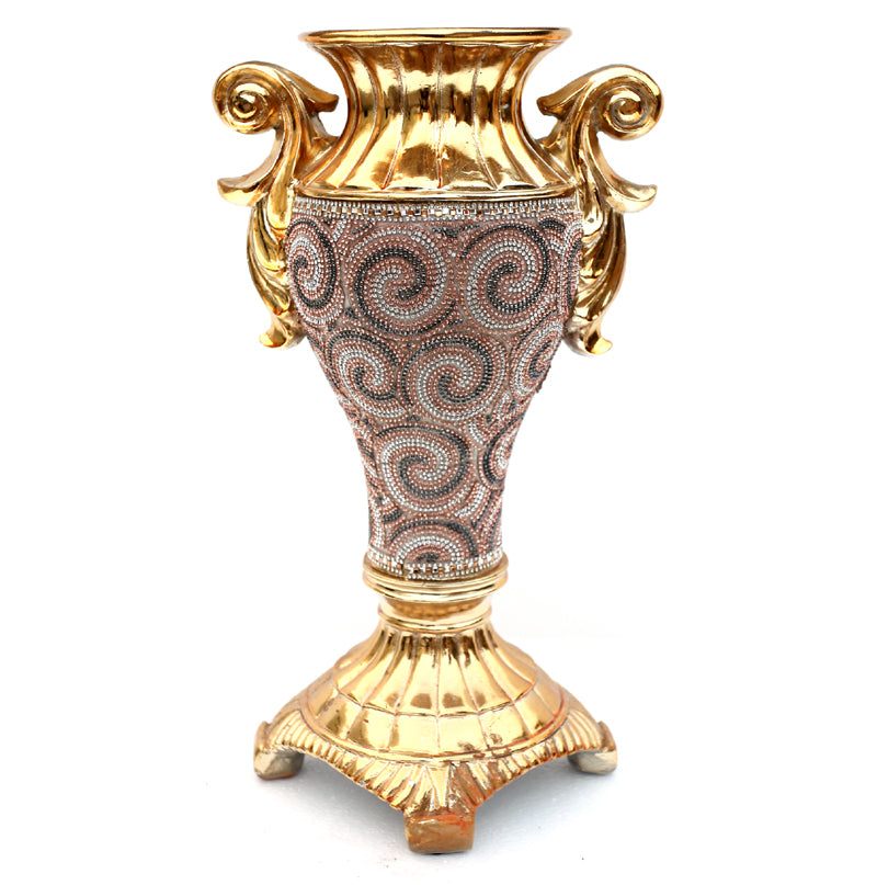 Gold Plated Ceramic Vase