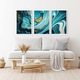 Abstract Marble Teal painting