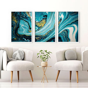 Abstract Marble Teal painting