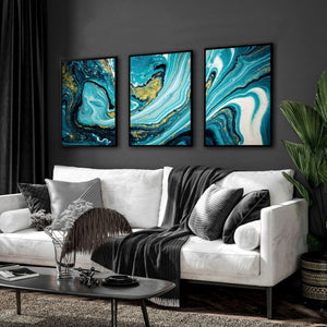 Abstract Marble Teal painting