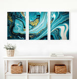 Abstract Marble Teal painting